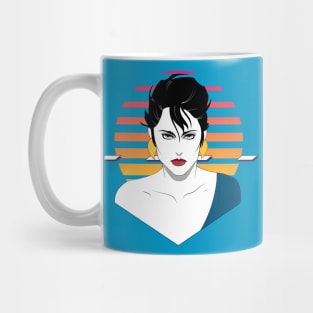 Patrick Nagel Style Vaporwave Portrait Mug